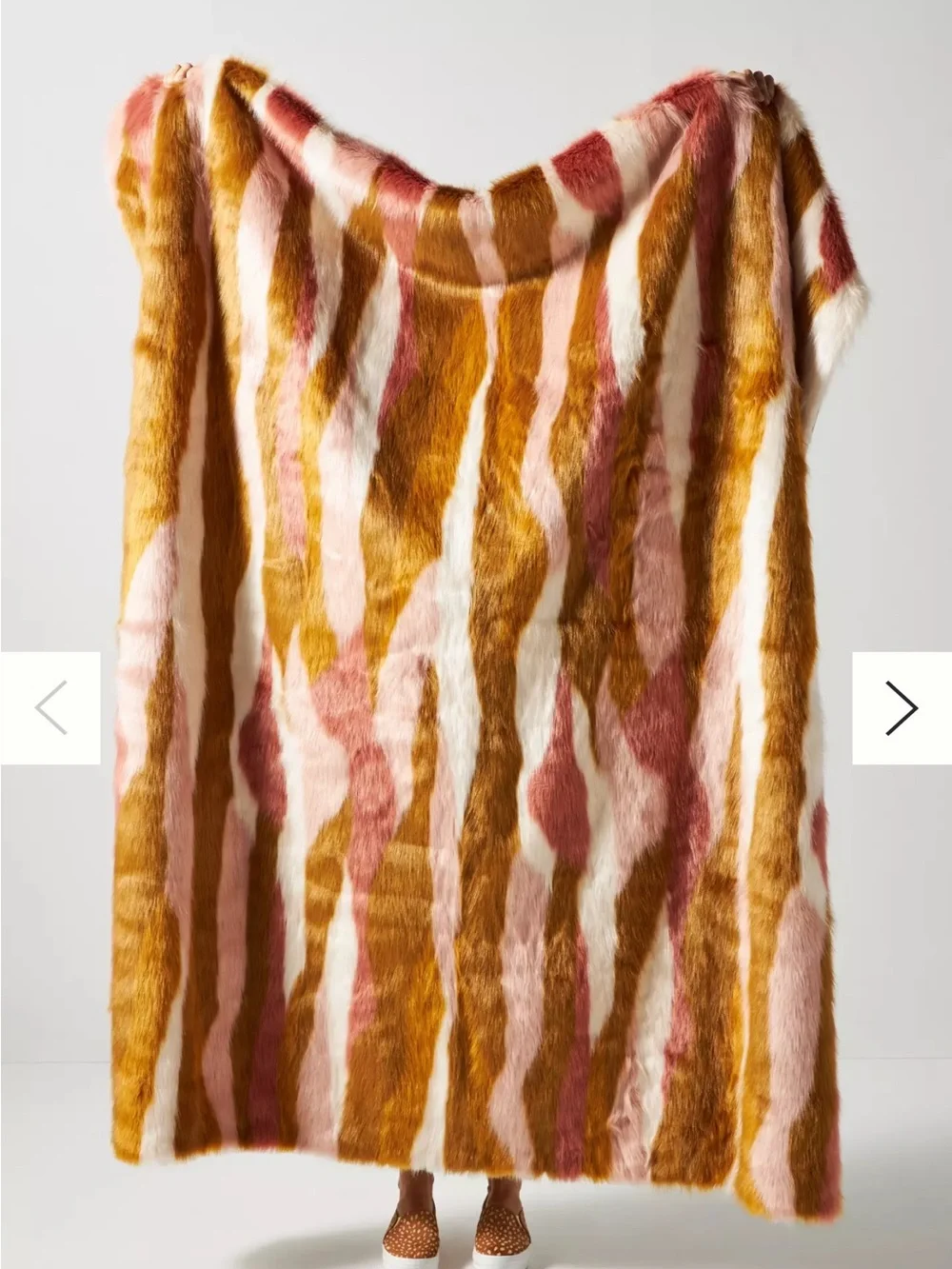 ANTHROPOLOGIE Fauna Faux Fur Throw Blanket